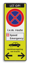 Verkeersbord E02 500x1000mm - 5txt - wsr - picto
