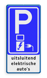 Verkeersbord RVV E08o - oplaadpunt + tekst - BE04c