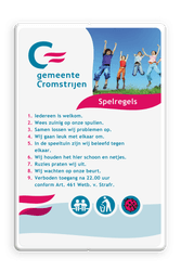 Rechthoekig spelregelbord in huisstijl met full-color opdruk