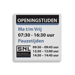 Tekstbord wit/zwart/ huisstijl SNL-LWM