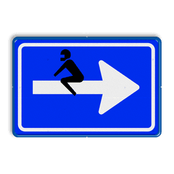 Grappig verkeersbord blauw/wit C04 - Broem