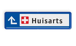 Verwijsbord 600x150mm met pictogram en pijl