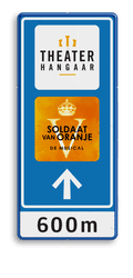 Bewegwijzeringsbord 600x1500mm met eigen ontwerp en logo