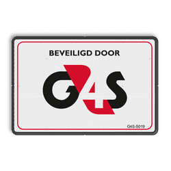 Logobord - 2 kleuren opdruk | Beveiligd door G4S
