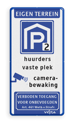 Informatiebord 1:2 Eigen terrein | Parkeren | Vestia