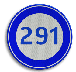 Logobord blauw/wit ROND
