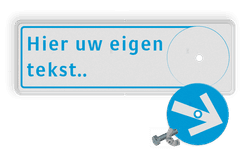 Verwijsbord met eigen tekst en draaibare routepijl