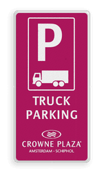 PARKING VRACHTAUTO 400x800x28mm huisstijl Crown Plaza | Wit reflex / PMS Plum 228C