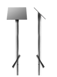 Montagepaal aluminium 45 graden infotafel t.b.v. informatiebord