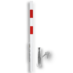 Antiparkeerpaal IB04 Ø60mm rood/wit, AFNEEMBAAR - in bestrating BUDGET