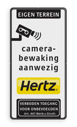 Eigen terrein bord met Camerabewaking en logo