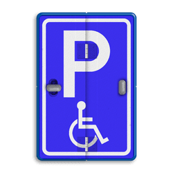 Parkeerbord met klap en 2 verschillende figuraties