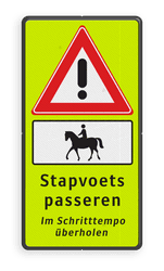 Verkeersbord Ruiter te paard, stapvoets passeren - 2 talig