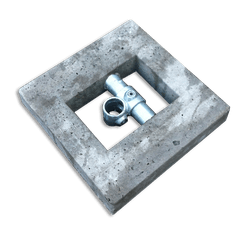 Socle en b&eacute;ton 400x400x70 mm pour tube &oslash;48 mm