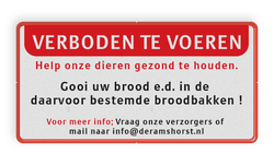 Verbodsbord voeren verboden met eigen ontwerp