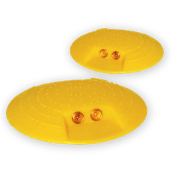Plot r&eacute;fl&eacute;chissant jaune en PE &Oslash;120mm &ndash; balisage et guidage au sol