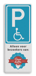 Parkeerbord voor mindervaliden ontwerp in huisstijl