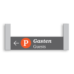 Verwijsbord PWC RAL9006 / 7005  800x200 + reflex | Enkelzijdig | Montagestukken 80x80mm
