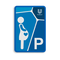 Parkeerplaatsbord voor zwangere vrouwen in huisstijl of met logo