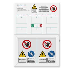 Informatiebord 457x640x35mm met vitrine aluminium met voorruit