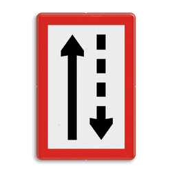 Scheepvaartbord BPR B.3a - Verplicht zich aan de bakboordzijde van het vaarwater te houden