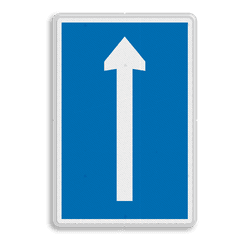 Scheepvaartbord BPR D.3b - Aanbevolen vaarrichting