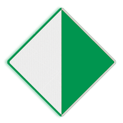 Scheepvaartbord BPR D.2a rechts - Aanbeveling binnen de aangegeven begrenzing te varen