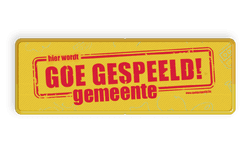 Informatiebord rechthoek 3:1 reflecterend GOE GESPEELD GEMEENTE