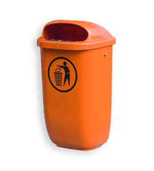 Vuilbak - 50 liter - kunststof - muurbevestiging