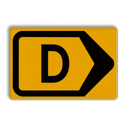 Verkeersbord omleiding + pijlkader rechtsaf - reflecterend