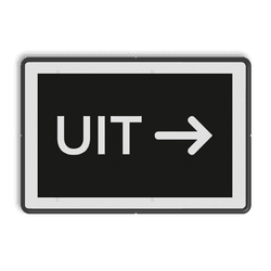 Verwijsbord zwart/wit - UIT - Bataviastad