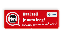 Informatiebord L207d, autoinbraak haal zelf je auto leeg - reflecterend