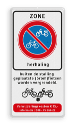 Verkeersbord E serie - fietsparkeren - zone - herhaling