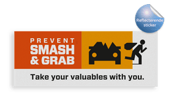 Reflecterende sticker 300x112,5mm - PREVENT SMASH & GRAB