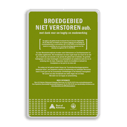 Informatiebord broedgebied niet verstoren - reflecterend