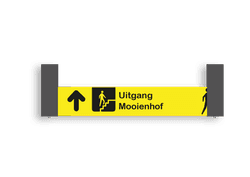 Verwijsbord 100x20cm VOETGANGERS geel met zwart
