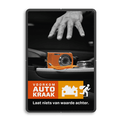 Campagnebord reflecterend - VOORKOM AUTOKRAAK - 002 Camera
