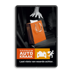 Campagnebord reflecterend - VOORKOM AUTOKRAAK - 004 Cadeautas