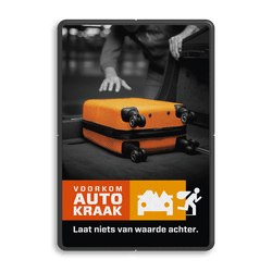 Campagnebord reflecterend - VOORKOM AUTOKRAAK - 005 Koffer