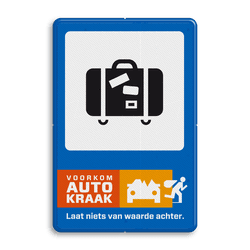Campagnebord reflecterend - VOORKOM AUTOKRAAK - 005 Koffer - icon
