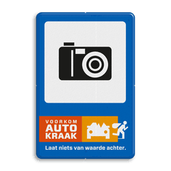 Campagnebord reflecterend - VOORKOM AUTOKRAAK - 002 Camera - icon