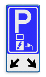 Verkeersbord RVV E08o - oplaadpunt + pijlen