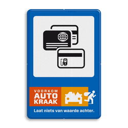 Campagnebord reflecterend - VOORKOM AUTOKRAAK - 009 Creditcard - icon