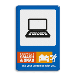 Campagnebord reflecterend - SMASH & GRAB - 010 Lap-top - icon