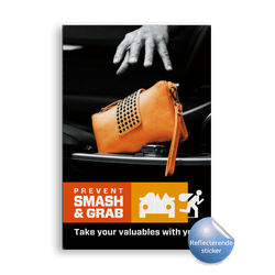 Reflecterende sticker 400x600mm - PREVENT SMASH & GRAB