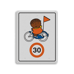 Attentiebord Dick Bruna snelheid - op de fiets (multi) - LV.AB.J11M