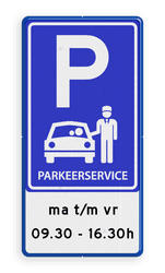 Verkeersbord E serie - PARKEERSERVICE+ tekstvlak