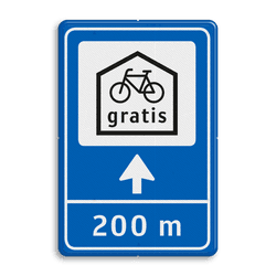 Verkeersbord 40x60 Route - fietsenstalling