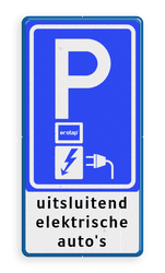 Verkeersbord RVV E08O - oplaadpunt + tekst - Ecotap