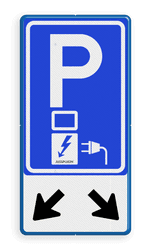 Verkeersbord RVV E08o - oplaadpunt - JustPlugin + pijlen